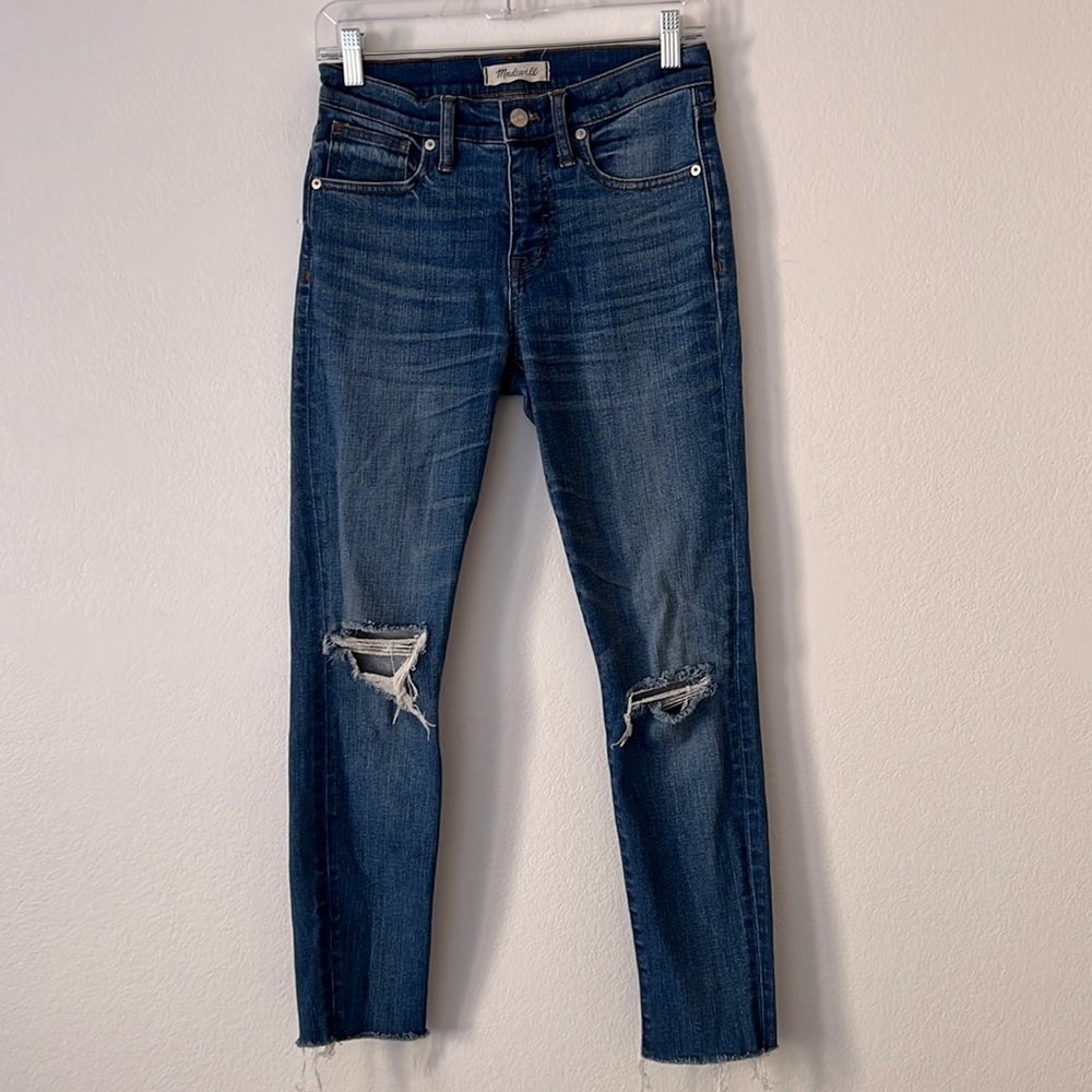 Madewell Women’s Distressed Blue 9inch Highrise Skinny Crop Jeans size 26 Denim